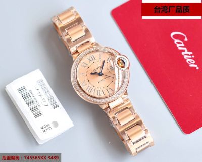 TW Factory Cartier NH05 Movement Sapphire Fisheye Glass Rose Gold Steel Strap 33MM Watch